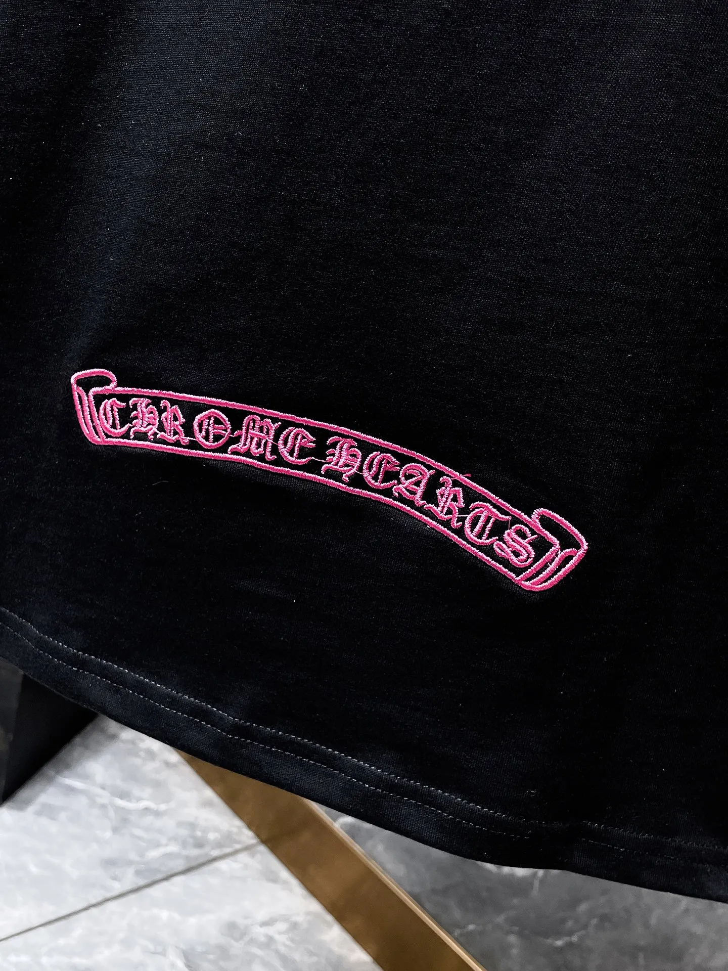 P160 New for summer Chrome Hearts 25ss High-weight, environmentally friendly and high-quality top-grade fabric 260g~270g Color ghosting horseshoe cross embroidery splash-ink short sleeves Counter synchronization 1:1 replica version Recommended color: black white Size: S, M, L, XL